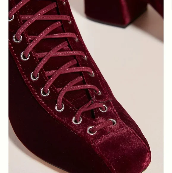 Schutz Granny Lace-up Boots - wine - Picture 3 of 12